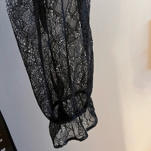 Express Black Satin and Lace Long Sleeve Dress - Picture 5 of 5